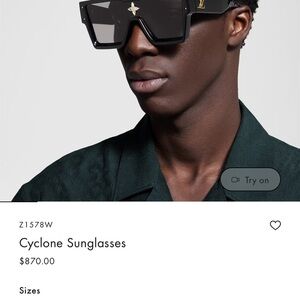 Authentic Louis Vuitton Cyclone Black & Gold Oversized Sunglasses